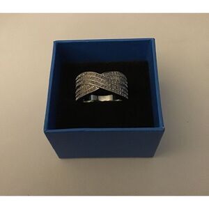 NEW~ 1 Ct. Rose Cut Genuine Diamond Swirl Crossover Ring Sz 8